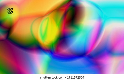 Abstract smooth gradient colors shiny flare moving effect. Northern lights vector background. Glowing hologram texture futuristic outer space energy flow creates psychedelic pattern.