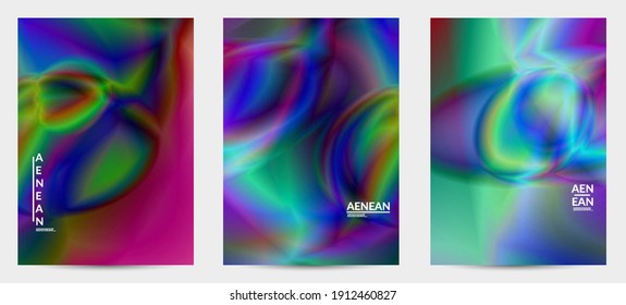 Abstract smooth gradient colors shiny flare moving effect. Northern lights vector background. Glowing hologram texture futuristic outer space energy flow creates psychedelic pattern.