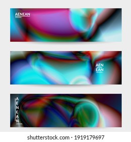 Abstract smooth gradient colors shiny flare moving effect. Northern lights vector background. Glowing hologram texture futuristic outer space energy flow creates psychedelic pattern.