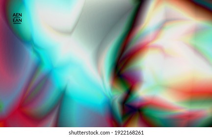 Abstract smooth gradient colors shiny flare moving effect. Northern lights vector background. Glowing hologram texture futuristic outer space energy flow creates psychedelic pattern.