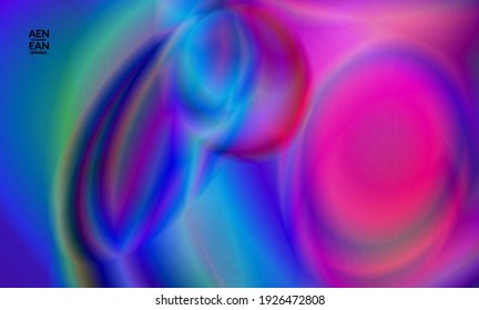 Abstract smooth gradient colors shiny flare moving effect. Northern lights vector background. Glowing hologram texture futuristic outer space energy flow creates psychedelic pattern.