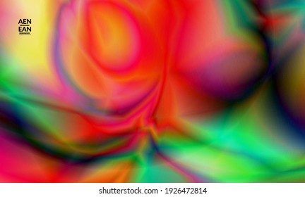 Abstract smooth gradient colors shiny flare moving effect. Northern lights vector background. Glowing hologram texture futuristic outer space energy flow creates psychedelic pattern.