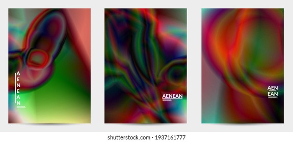 Abstract smooth gradient colors shiny flare moving effect. Northern lights vector background. Glowing hologram texture futuristic outer space energy flow creates psychedelic pattern.