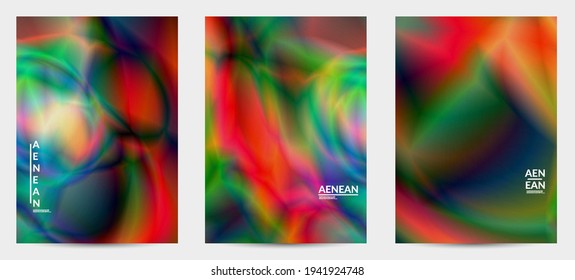 Abstract smooth gradient colors shiny flare moving effect. Northern lights vector background. Glowing hologram texture futuristic outer space energy flow creates psychedelic pattern.