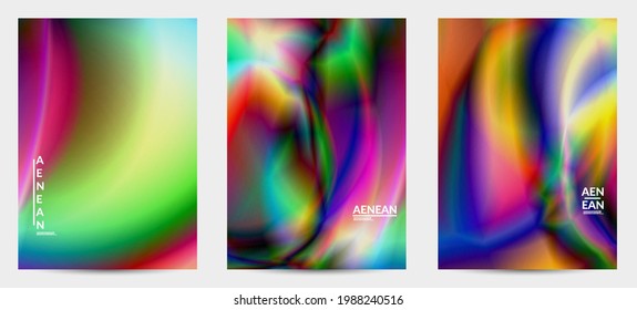 Abstract smooth gradient colors shiny flare moving effect. Northern lights vector background. Glowing hologram texture futuristic outer space energy flow creates psychedelic pattern.