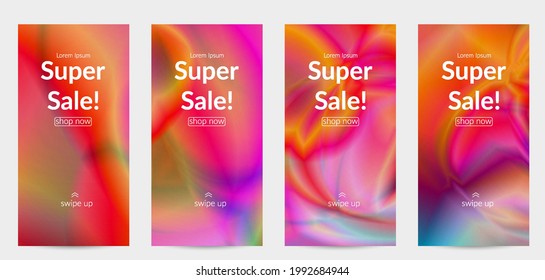 Abstract smooth gradient colors shiny flare moving effect. Northern lights vector background. Glowing hologram texture futuristic outer space energy flow creates psychedelic pattern.