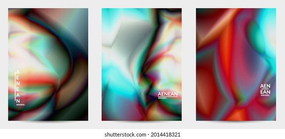 Abstract smooth gradient colors shiny flare moving effect. Northern lights vector background. Glowing hologram texture futuristic outer space energy flow creates psychedelic pattern.