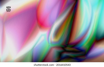 Abstract smooth gradient colors shiny flare moving effect. Northern lights vector background. Glowing hologram texture futuristic outer space energy flow creates psychedelic pattern.