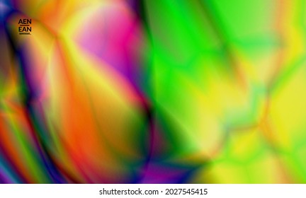 Abstract smooth gradient colors shiny flare moving effect. Northern lights vector background. Glowing hologram texture futuristic outer space energy flow creates psychedelic pattern.