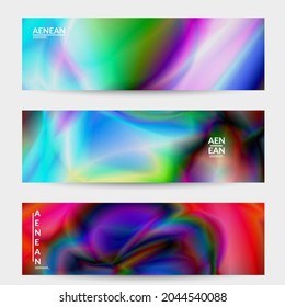 Abstract smooth gradient colors shiny flare moving effect. Northern lights vector background. Glowing hologram texture futuristic outer space energy flow creates psychedelic pattern.