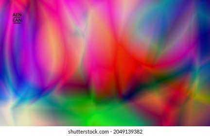 Resumen de los colores de gradiente liso efecto de movimiento de la bengala brillante. Fondo vectorial de las luces del norte. El flujo futurista de energía en el espacio ultraterrestre con textura holográfica brillante crea un patrón psicodélico.