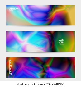 Abstract smooth gradient colors shiny flare moving effect. Northern lights vector background. Glowing hologram texture futuristic outer space energy flow creates psychedelic pattern.