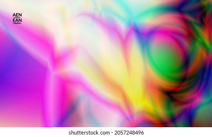 Resumen de los colores de gradiente liso efecto de movimiento de la bengala brillante. Fondo vectorial de las luces del norte. El flujo futurista de energía en el espacio ultraterrestre con textura holográfica brillante crea un patrón psicodélico.