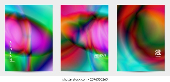 Abstract smooth gradient colors shiny flare moving effect. Northern lights vector background. Glowing hologram texture futuristic outer space energy flow creates psychedelic pattern.