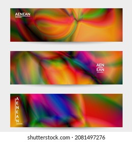 Resumen de los colores de gradiente liso efecto de movimiento de la bengala brillante. Fondo vectorial de las luces del norte. El flujo futurista de energía en el espacio ultraterrestre con textura holográfica brillante crea un patrón psicodélico.