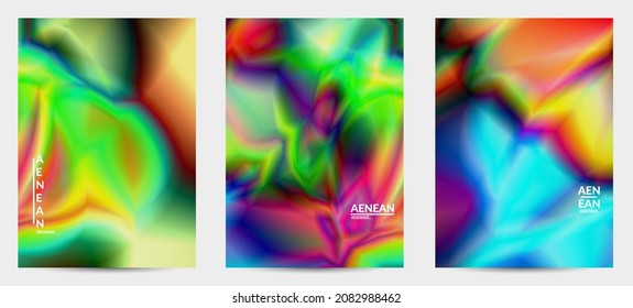 Abstract smooth gradient colors shiny flare moving effect. Northern lights vector background. Glowing hologram texture futuristic outer space energy flow creates psychedelic pattern.