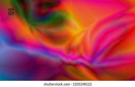Abstract smooth gradient colors shiny flare moving effect. Northern lights vector background. Glowing hologram texture futuristic outer space energy flow creates psychedelic pattern.