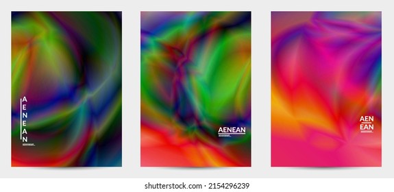 Resumen de los colores de gradiente liso efecto de movimiento de la bengala brillante. Fondo vectorial de las luces del norte. El flujo futurista de energía en el espacio ultraterrestre con textura holográfica brillante crea un patrón psicodélico.