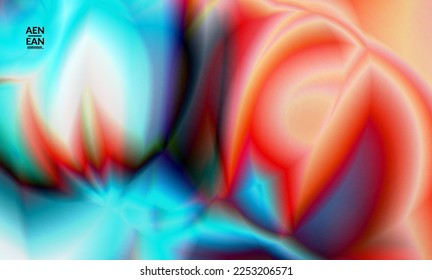Abstract smooth gradient colors shiny flare moving effect. Northern lights vector background. Glowing hologram texture futuristic outer space energy flow creates psychedelic pattern.