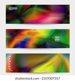 Abstract smooth gradient colors shiny flare moving effect. Northern lights vector background. Glowing hologram texture futuristic outer space energy flow creates psychedelic pattern.