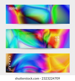 Abstract smooth gradient colors shiny flare moving effect. Northern lights vector background. Glowing hologram texture futuristic outer space energy flow creates psychedelic pattern.