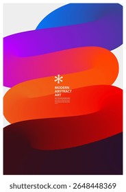 Abstrakter glatter Gradient-Wirbelsäuleneffekt, fließende Bänder von lebendiger Farbe verschmelzen in einem modernen, minimalen abstrakten Stil.Vektor, Illustration