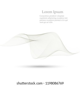 Abstract smooth gray background wave vector design.