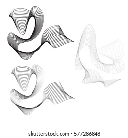 abstract smooth gray and black wave curve motion lines graphic