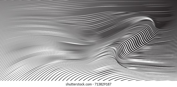 abstract smooth gray wave curve motion lines graphic