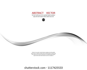 Abstract smooth gray wave vector. Curve flow grey motion illustration