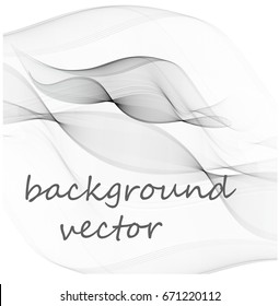 Abstract smooth gray wave vector. Curve flow motion illustration 