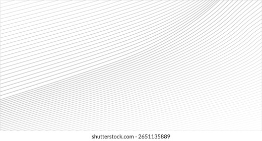 Abstractas Ondas grises lisas sobre un fondo blanco. Ondas sonoras dinámicas. 