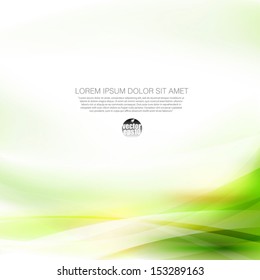 Abstract Smooth Green Flow Background, Vector Illustration 