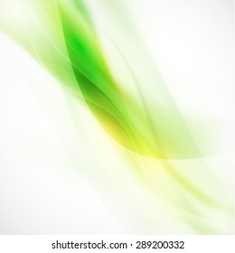 Abstract smooth green flow background, Vector illustration 
