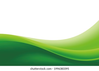 Abstract Smooth Green Natural Wavy Background Design Template Vector, Green Elegant Background Element with Copy Space for Text