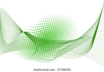 abstract smooth green wave curve motion lines graphic