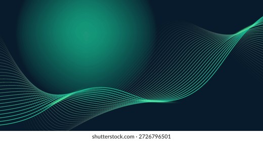 Abstractas líneas onduladas verdes