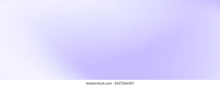 Abstract smooth lavender gradient wallpaper. Soft blurred light violet background. Universal pastel lilac color backdrop for banner, flyer, presentation, advertising. Vector subtle liquid cover
