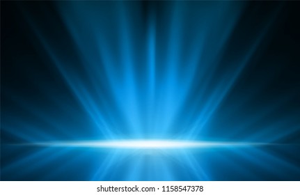 Abstract smooth light blue perspective background. Vector illustration.