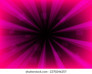 Abstract smooth light dark pink rays perspective square background