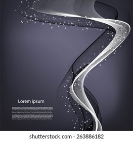 Abstract smooth lines on black background