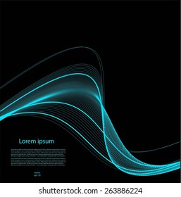 Abstract smooth lines on black background