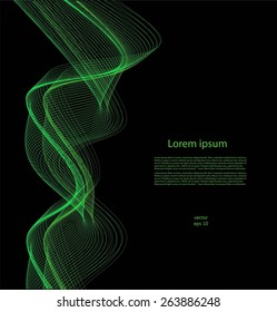 Abstract smooth lines on black background