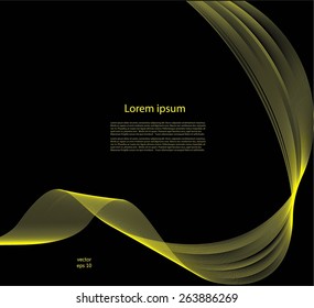 Abstract smooth lines on black background