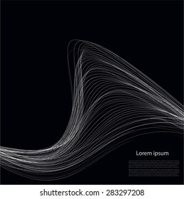 Abstract smooth lines on black background