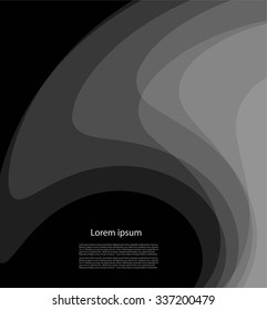 Abstract smooth lines on black background