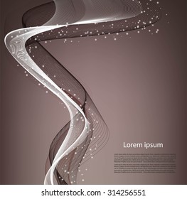 Abstract smooth lines on brawn background