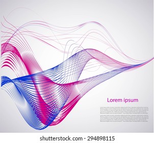 Abstract smooth lines on bright background