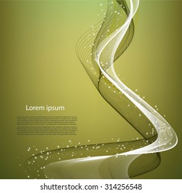 Abstract smooth lines on gold background