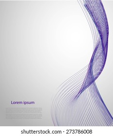 Abstract smooth lines on gray background